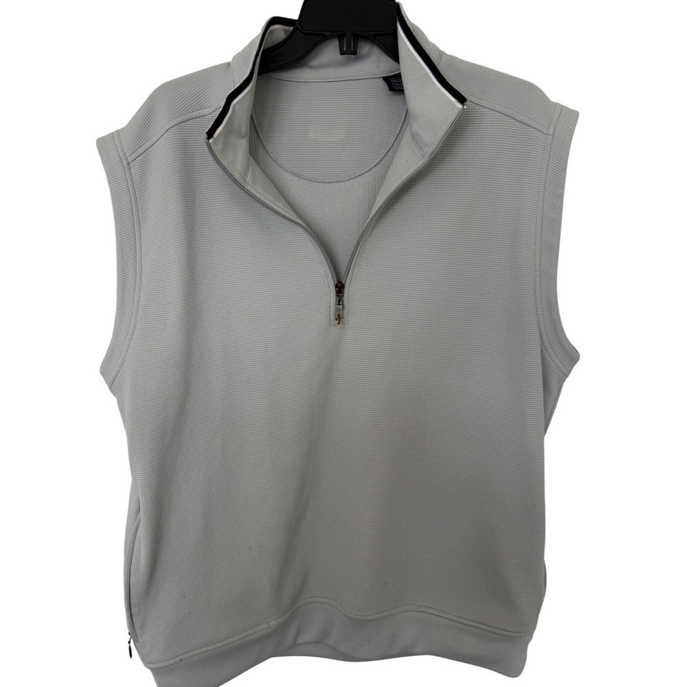Callaway Mens Golf Vest Sleeveless Quarter Zip Pullover Light Gray Size XL